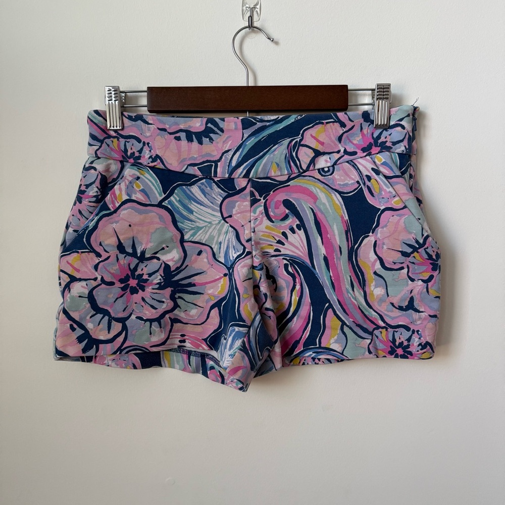 Lilly Pulitzer Makenna‎ Ponte Shorts Nauti Navy Boho Bateau 4” Inseam Size 0